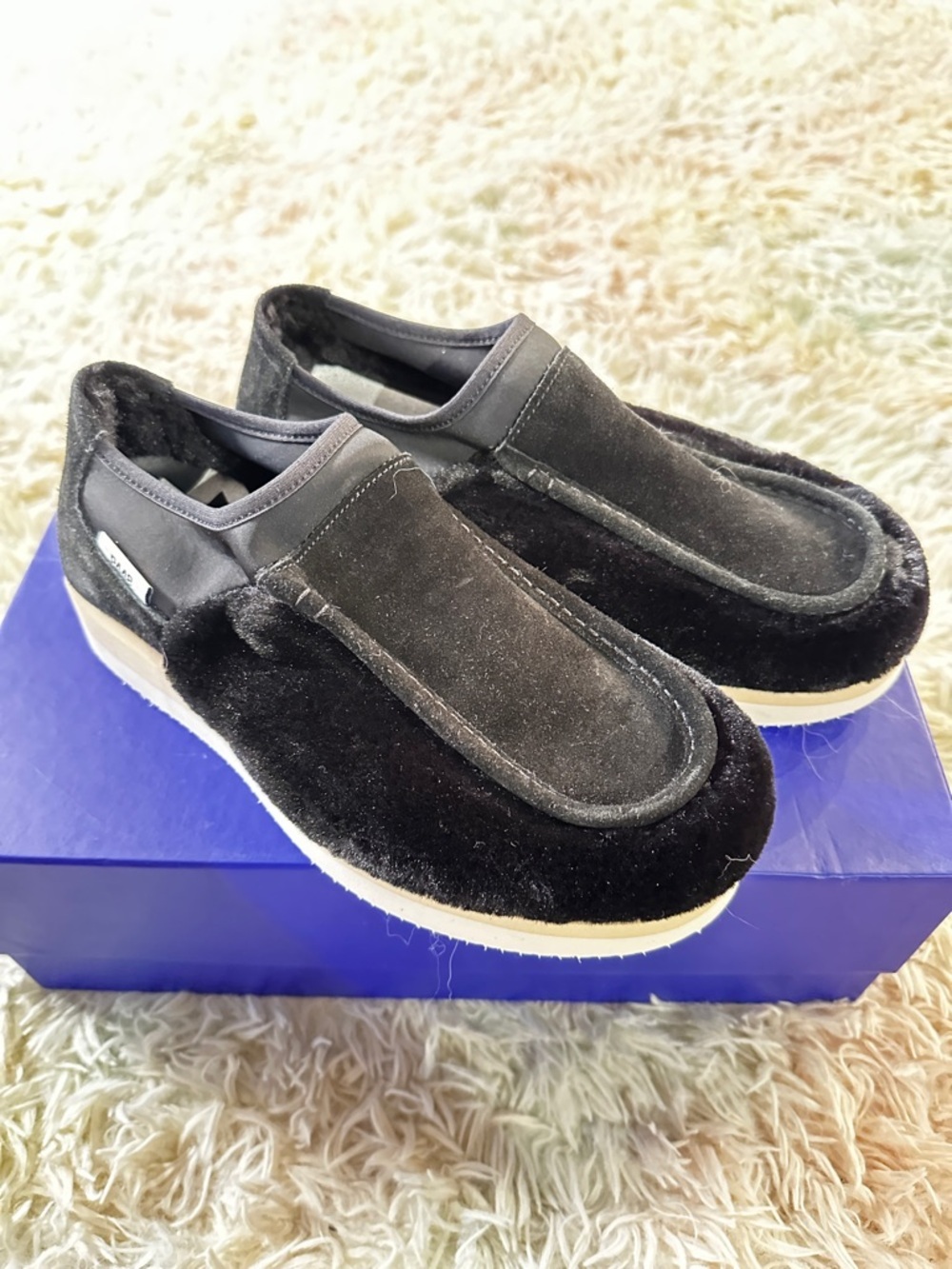 NWT P448 Bubble Black Shearling Sneakers Size 37